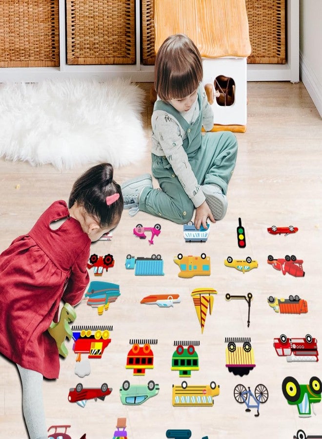 BEUNITONE 40PCS Transportation Felt Board Pieces Large Car Felt Story Board Set Colorful Storytelling Flannel Board Interactive Early Learning Teaching Play Kits for Classroom Christmas Birthday Gift - Image 4